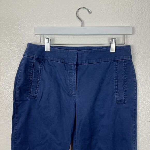 Eileen Fisher Pants Women Size XS Blue Washed Organic Cotton Tencel Twill Crop - Picture 3 of 9